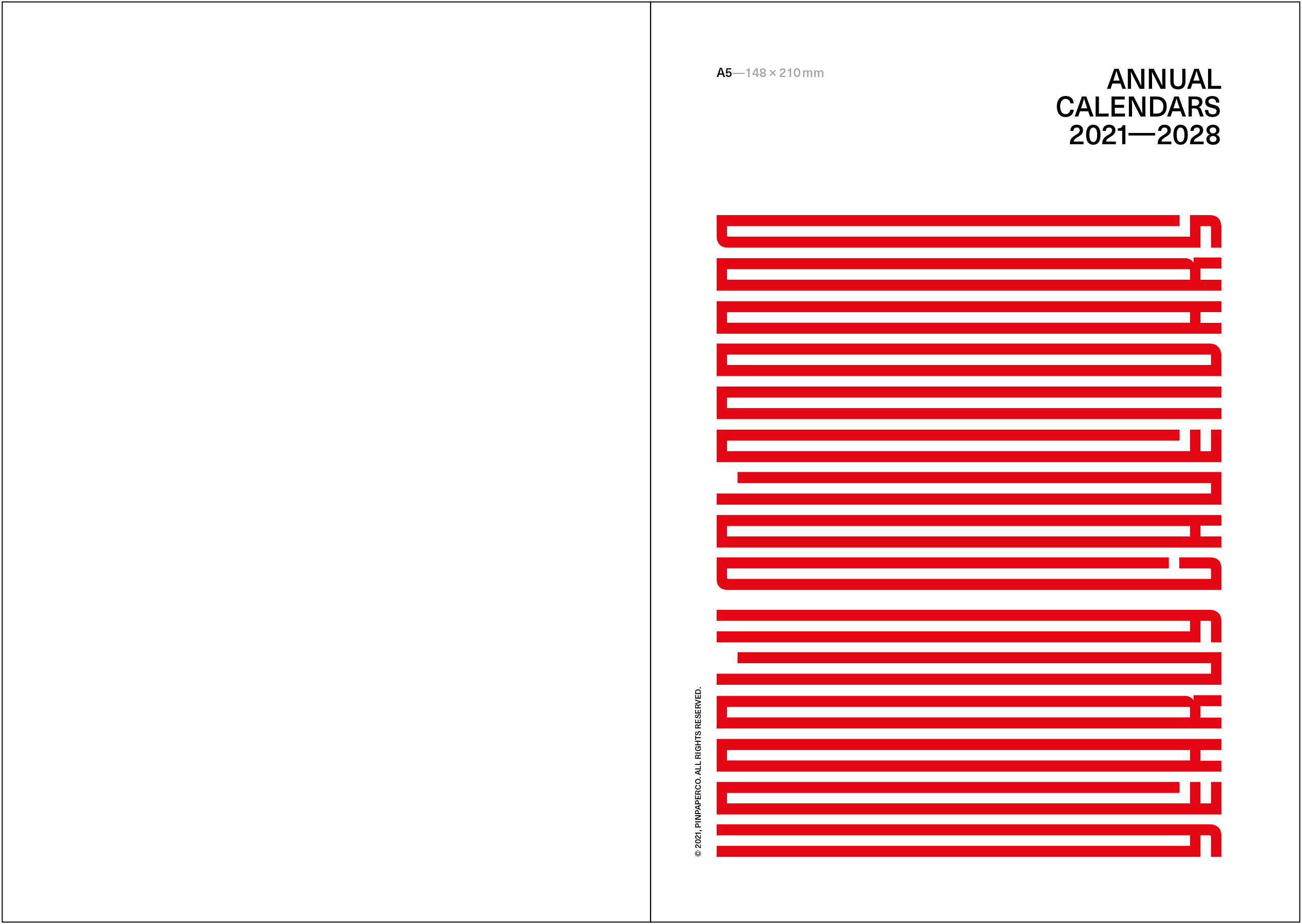 Annual calendars, 2021-2028.