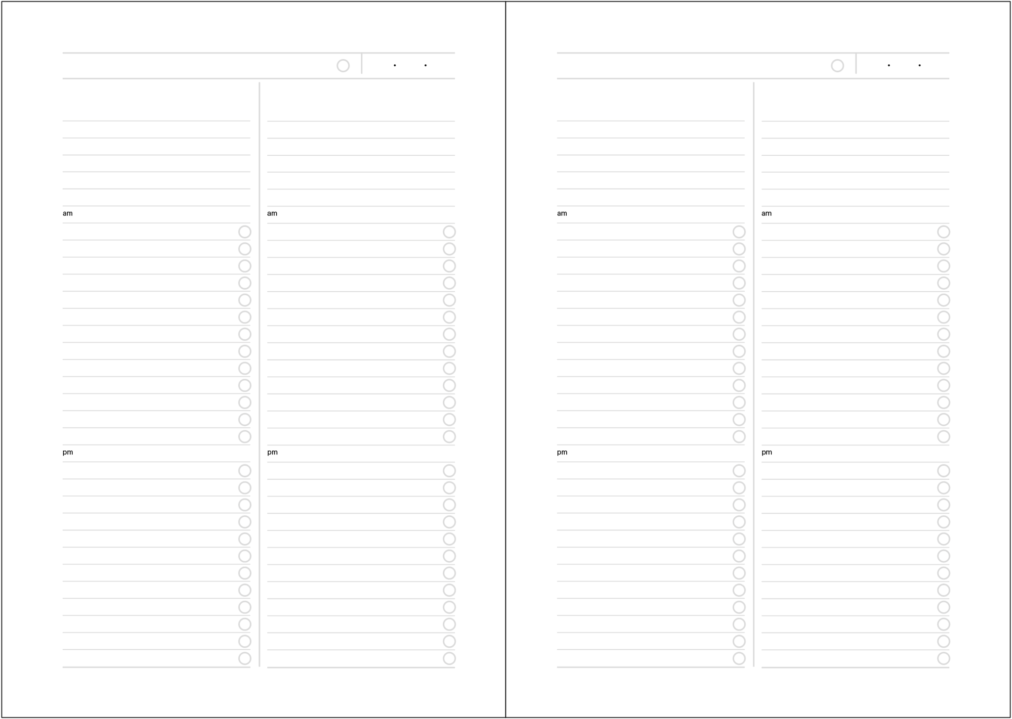 Daily calendar. With two columns.