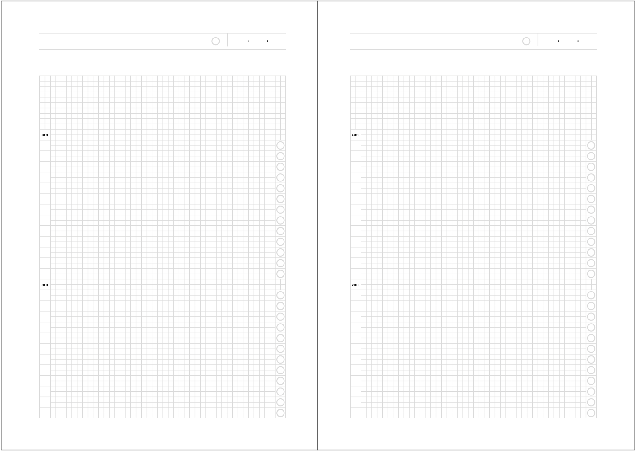 Daily calendar. With grid lines.