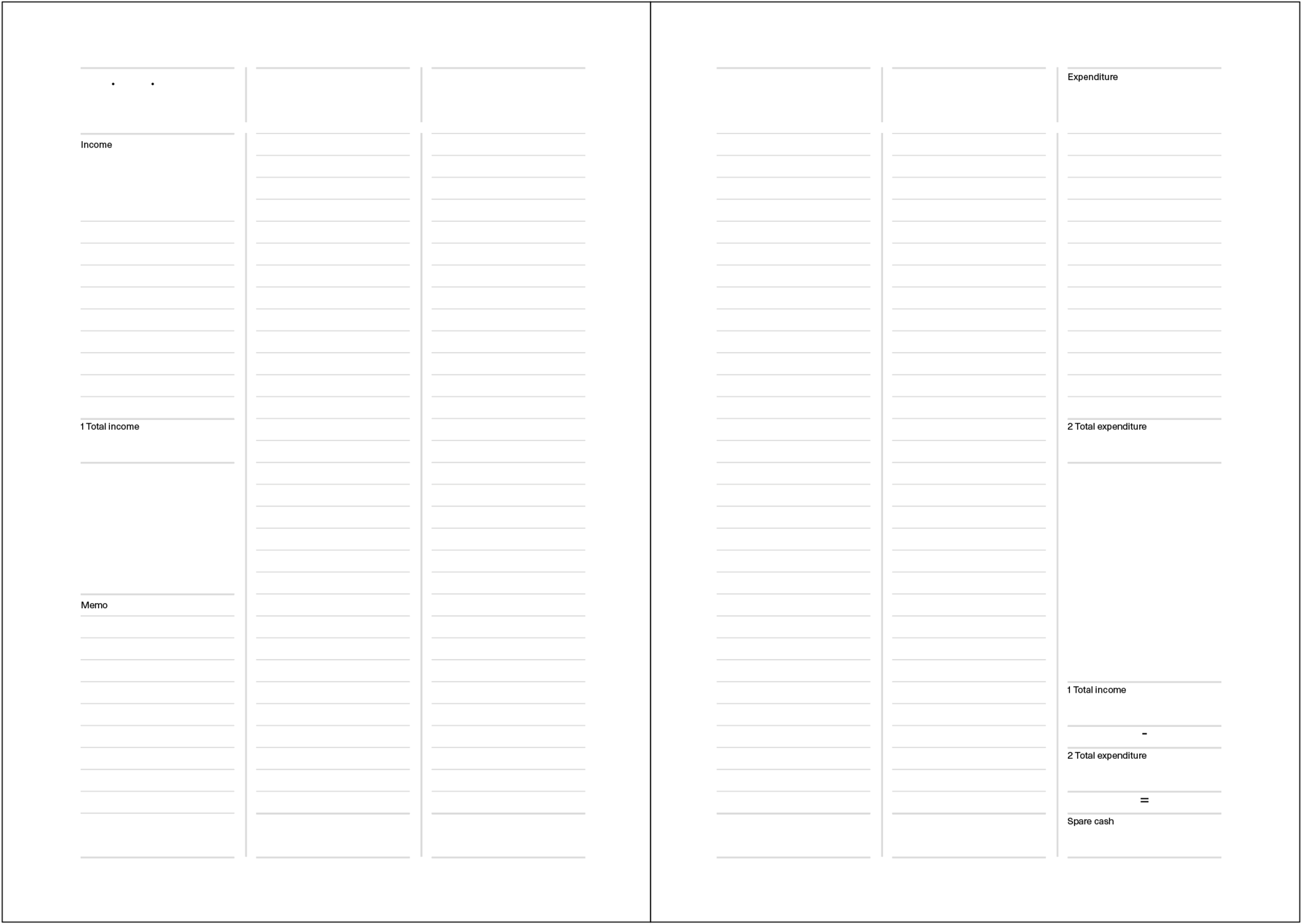 Budget planner.