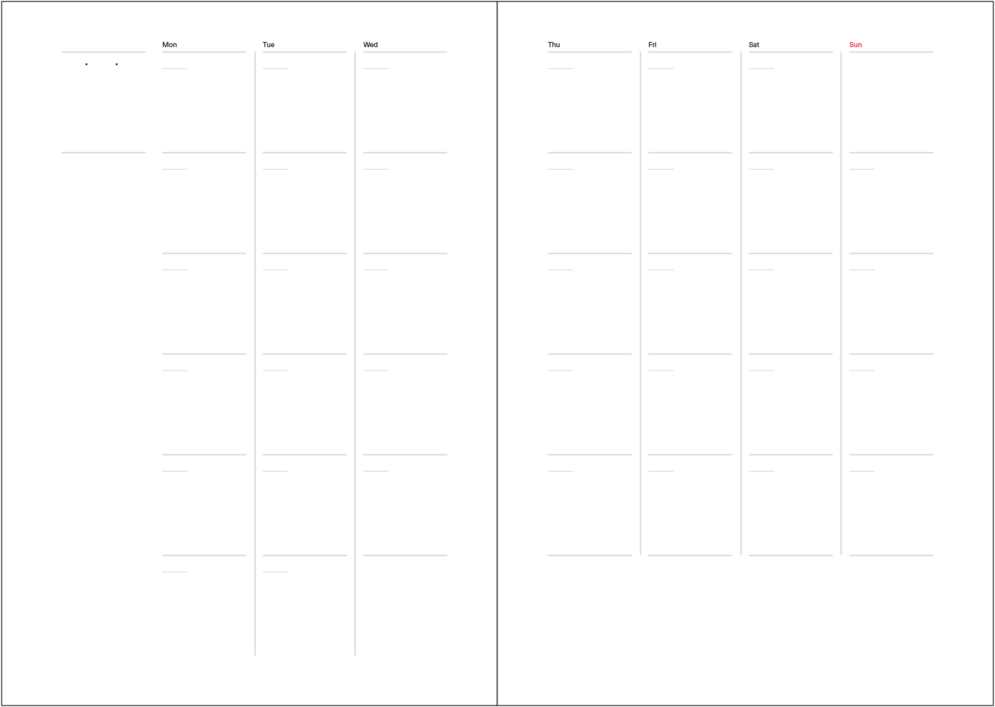 Monthly calendar.