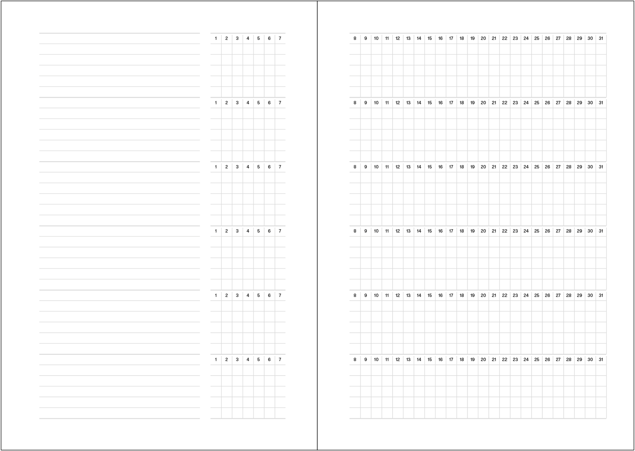 Monthly tracker.