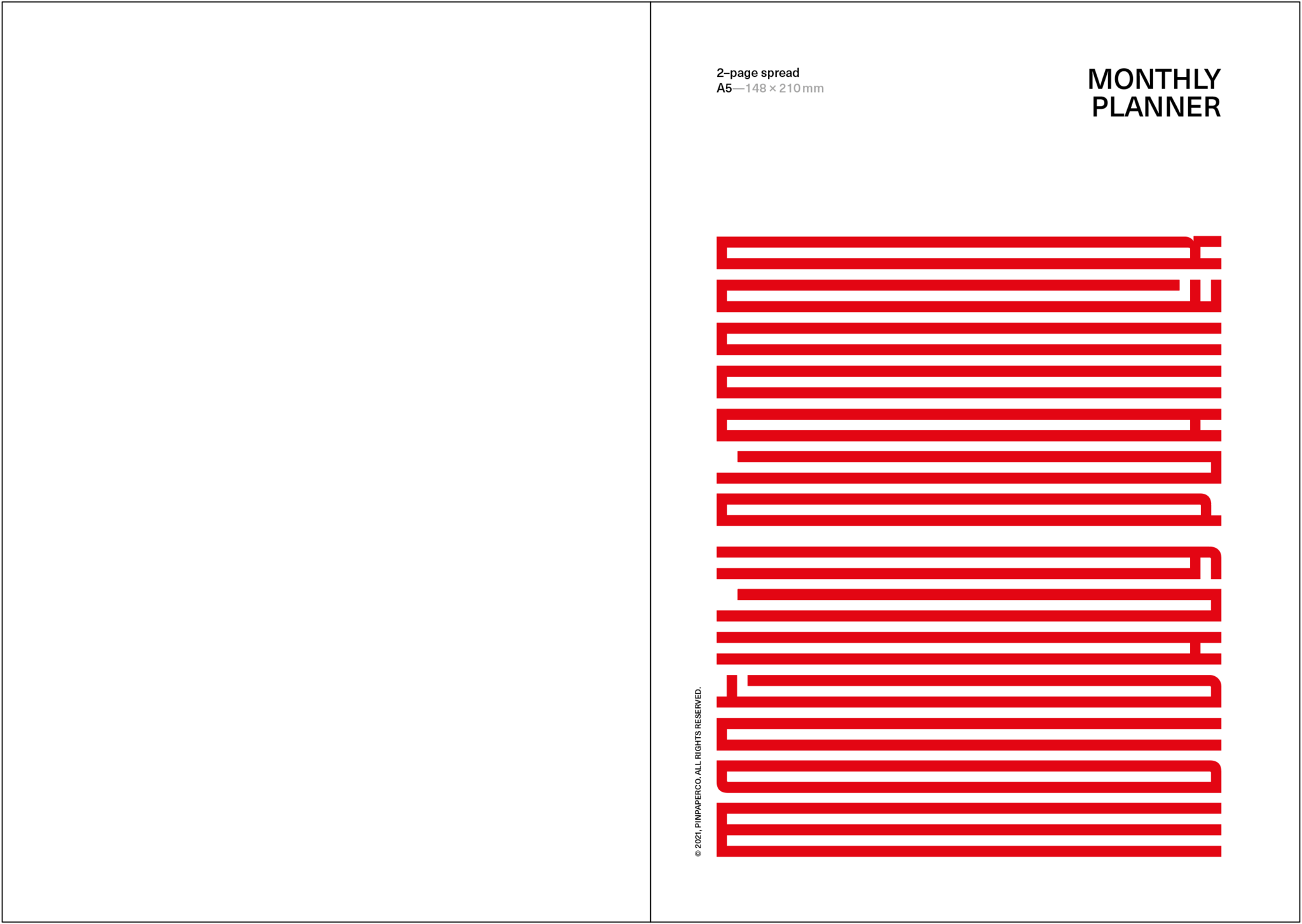 Monthly planner.