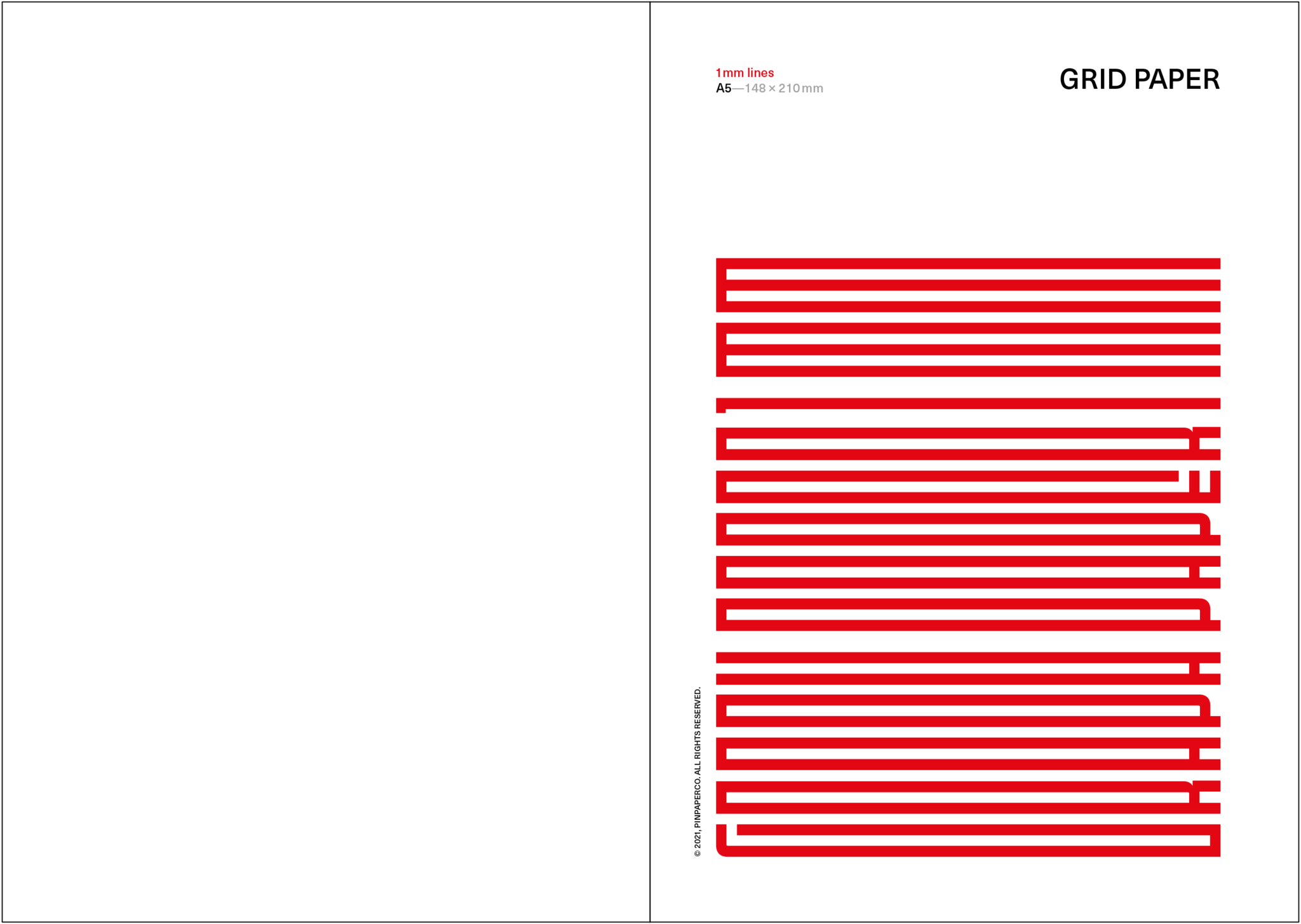 Cover of Grid paper. 1mm lines.