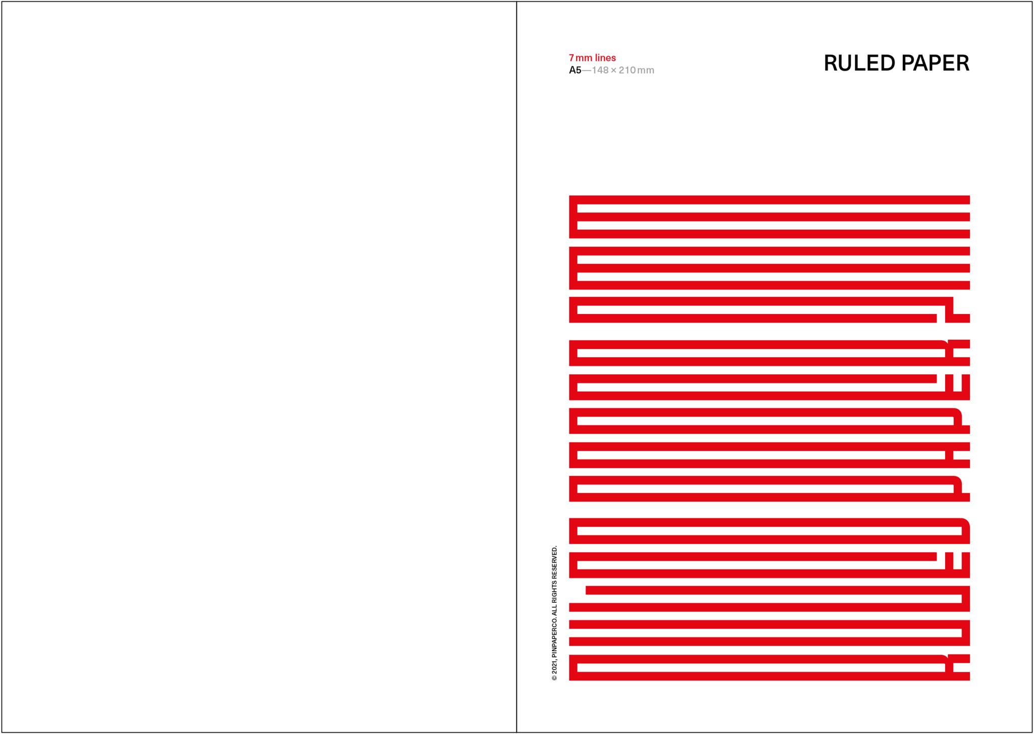 Ruled paper. 7mm lines.