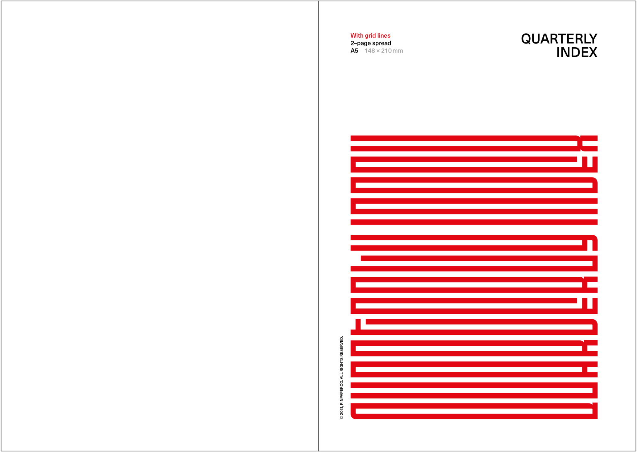Quarterly calendars. With grid lines.